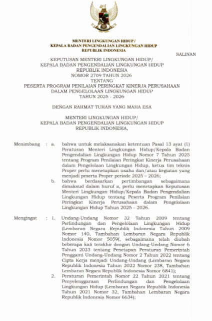 SK 2709 2026 Peserta PROPER 2025-2026