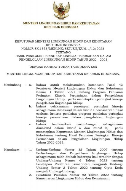 SK 1353 Peringkat PROPER 2023